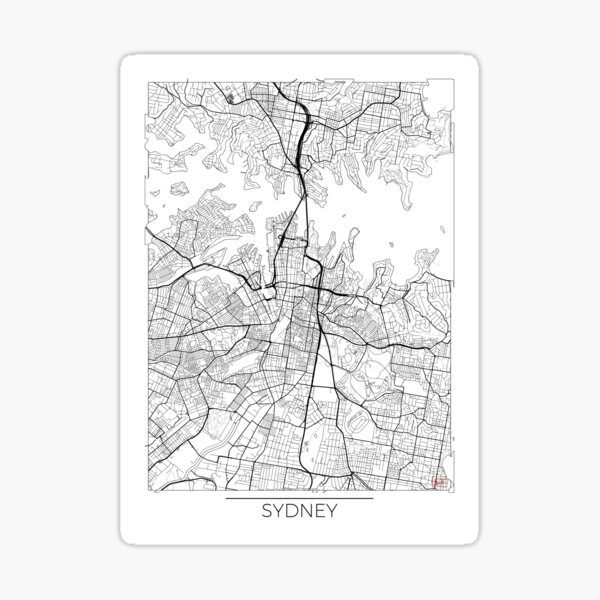 Sydney Map Minimal Sticker