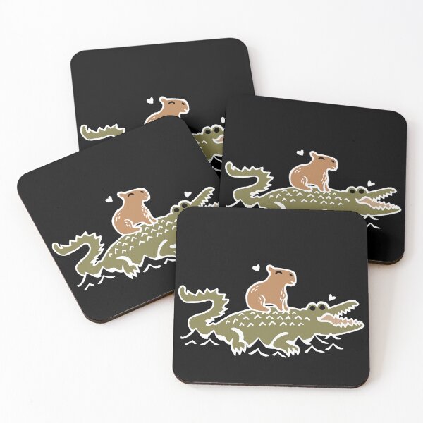 Item preview, Capybara and Crocodile Love (White) designed and sold by Graograman.