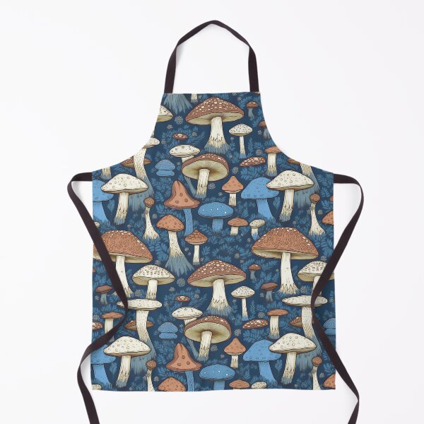 Item preview, Forest Fungi Brown and Blue Mushroom Nature Illustration Woods Forest pattern 3 designed and sold by Vicki Noble Art.