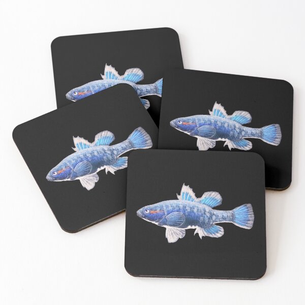 Item preview, Antique Fish Nannoperca Australis Tas Eel Blue Vintage Fish designed and sold by AmethystMurad.