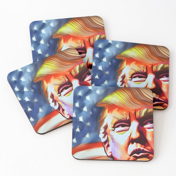 Item preview, Donald Trump against the background of the American flag designed and sold by brandway.