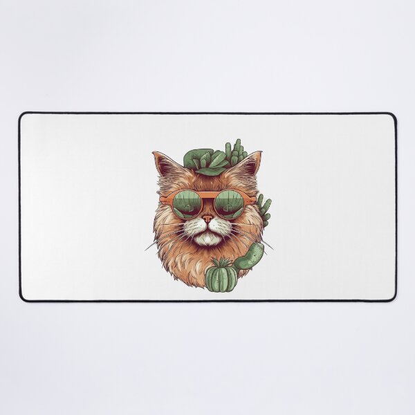 Artikelvorschau, Persian Cat in The Desert With Cactus entworfen und verkauft von MrBadDream.