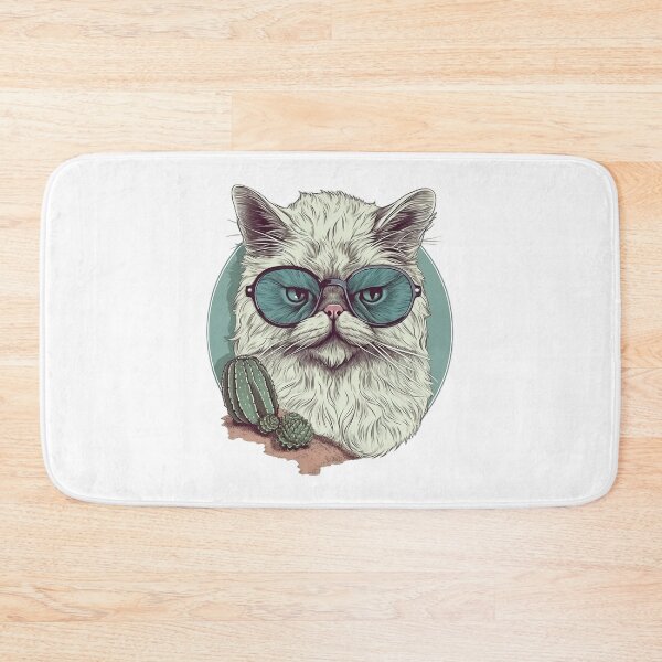Item preview, Grumpy Persian Cat in The Desert With Cactus designed and sold by MrBadDream.