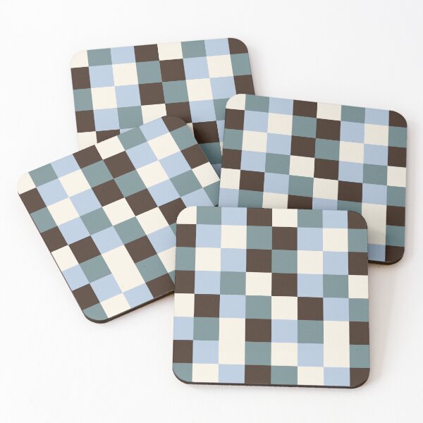 Item preview, What the block - grey, petrol, brown squares - Art Print designed and sold by wen-d-graphic-d.