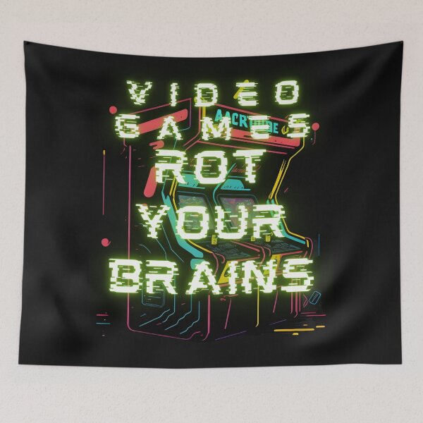 Item preview, Video Games Rot Your Brains - Games & Fun III- Funny Art designed and sold by Chromatic-Art.