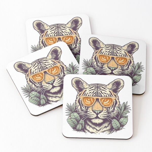 Item preview, Tiger in The Desert With Cactus and Sunglasses  designed and sold by MrBadDream.
