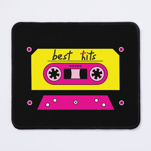 Item preview, Retro Rhythms: Best Hits Cassette in Vibrant Yellow & Pink designed and sold by Illustory.