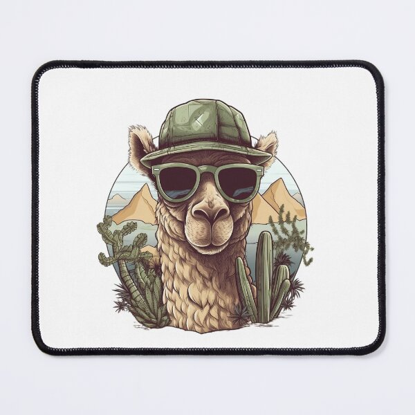 Artikelvorschau, Funny Camel in The Desert With Cactus and Sunglasses  entworfen und verkauft von MrBadDream.