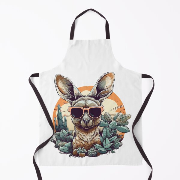 Aperçu de l'œuvre Kangaroo in The Desert With Cactus and Sunglasses créée et vendue par MrBadDream.