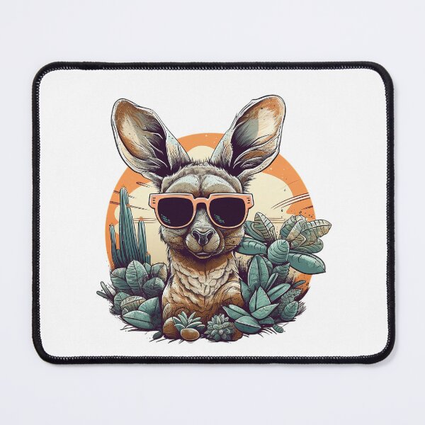 Artikelvorschau, Kangaroo in The Desert With Cactus and Sunglasses  entworfen und verkauft von MrBadDream.