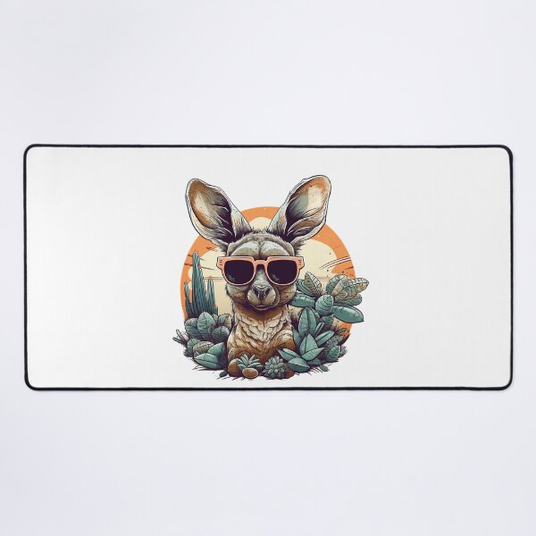 Artikelvorschau, Kangaroo in The Desert With Cactus and Sunglasses  entworfen und verkauft von MrBadDream.