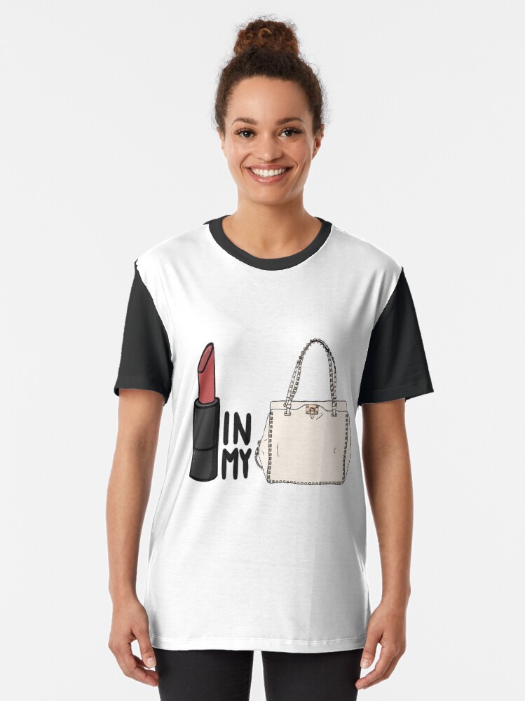 Alternate view of lipstick in my Valentino white bag? Graphic T-Shirt