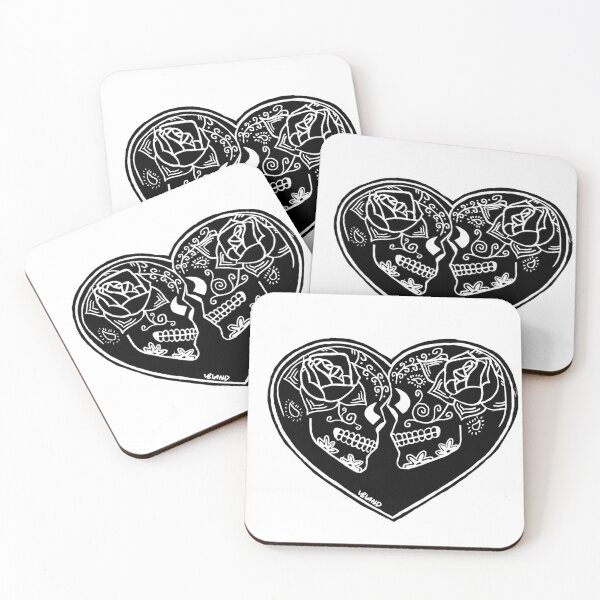 Item preview, Sugar skull love inverted designed and sold by AnythingButBland Art.