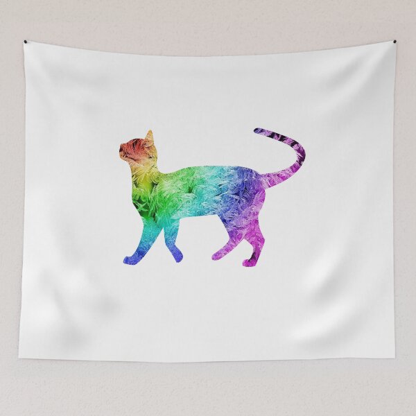 Item preview, Cute Minimalist Double Exposure Effect Cat - LGBT Gay Pride Theme designed and sold by AnimalArtstyle.
