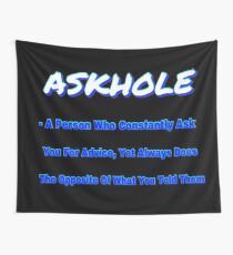 ASKHOLE BLUE Wall Tapestry