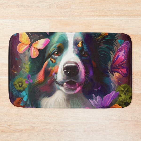 Item preview, Vibrant and floral border collie dog portrait  designed and sold by Lubellebubble20.