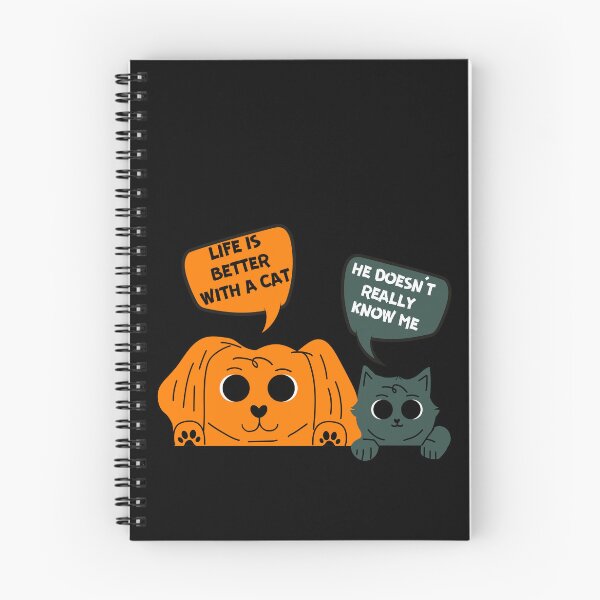 Item preview, The perfect design for pet lovers: Dog saying "Life is better with a cat" and cat commenting "He really doesn't know me" designed and sold by CatFans.