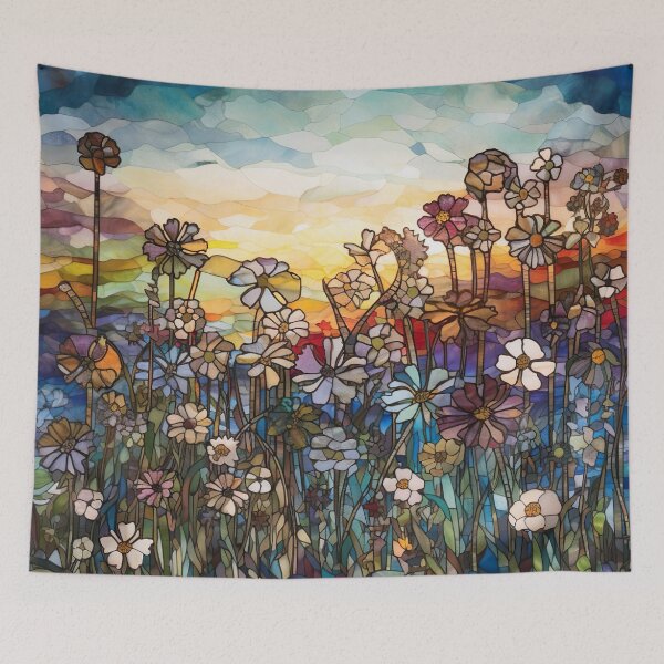 Item preview, Stained Glass Evening Wildflowers  designed and sold by Matt's Artificial Nature.