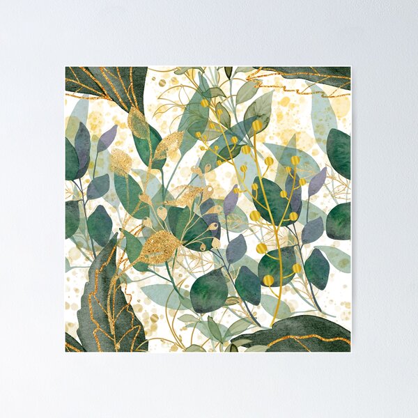 Item preview, Green and Gold Leaves United designed and sold by barbrohallem.