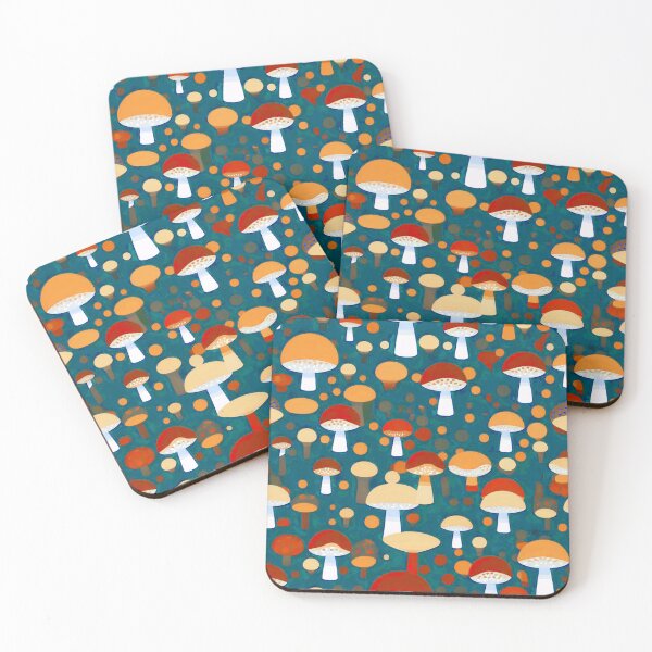 Item preview, Cute Forest Fungi orange and amber Mushroom Nature Illustration Woods Forest pattern 9 designed and sold by Vicki Noble Art.