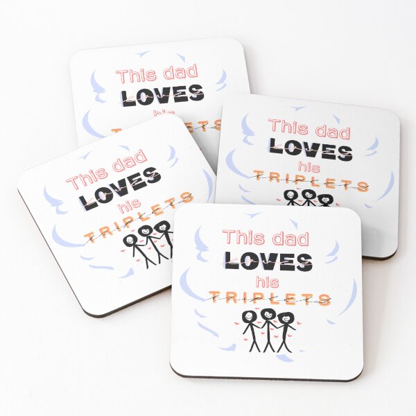 Item preview, "This Dad Loves his Triplets!" Sticker designed and sold by Jemma Gilbert.