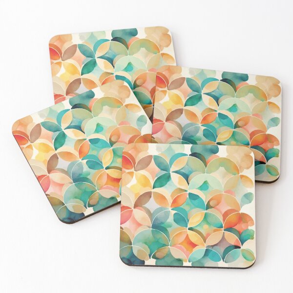 Item preview, A Watercolor Painting of Overlapping Circles - Boho Chic Patterns designed and sold by GVRDesign.