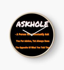 ASKHOLE ORANGE Clock