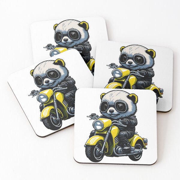 Item preview, Cute Panda Riding Motorcycle designed and sold by ArtsyWishesShop.