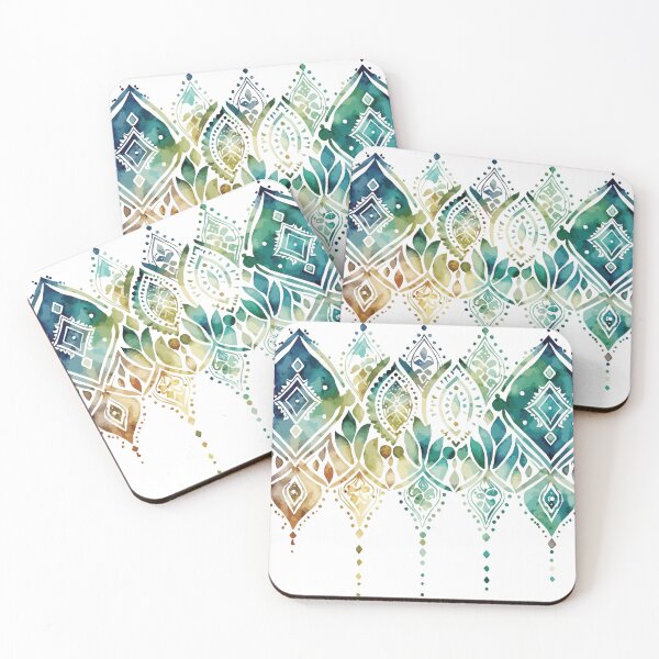Item preview, A Bohemian Stencil Watercolor Print- Boho Chic Patterns designed and sold by GVRDesign.