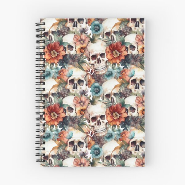 Item preview, Skulls Flowers Watercolor Pattern designed and sold by Rottopics.