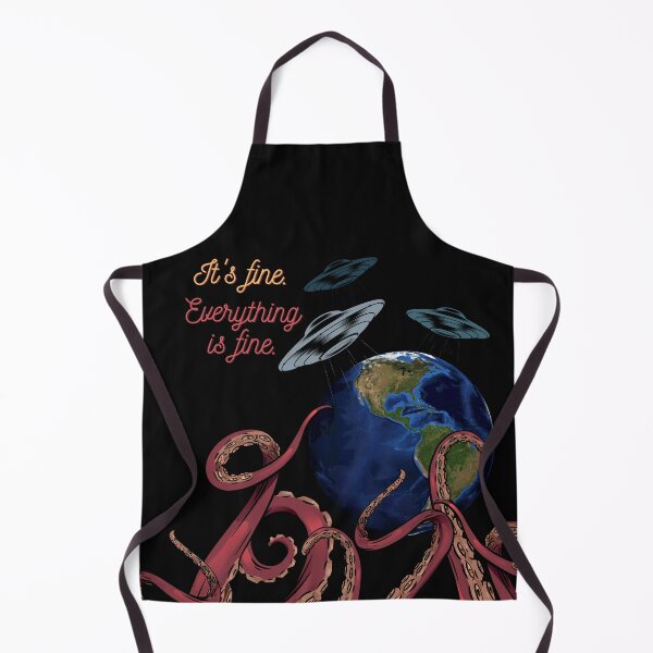 Item preview, It's Fine. Everything is Fine | Octopus Alien designed and sold by KatsCanvas.
