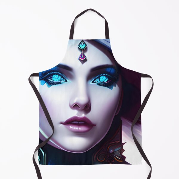 Item preview, Gothic Female Warrior: Ice blue eye with black hair flowing in the breeze designed and sold by FigjamDesigns.