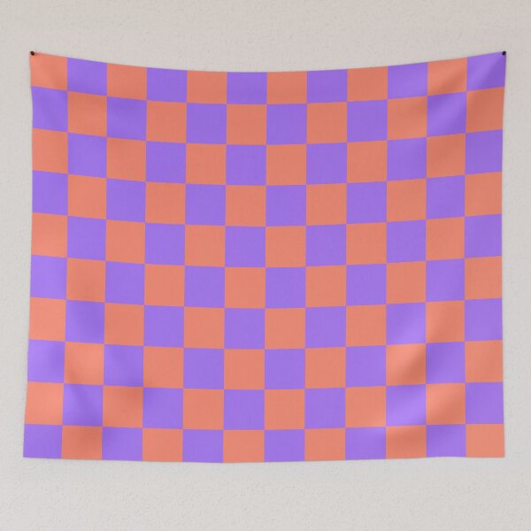 Item preview, Orange and Purple Checkerboard Pattern designed and sold by velvetearth.
