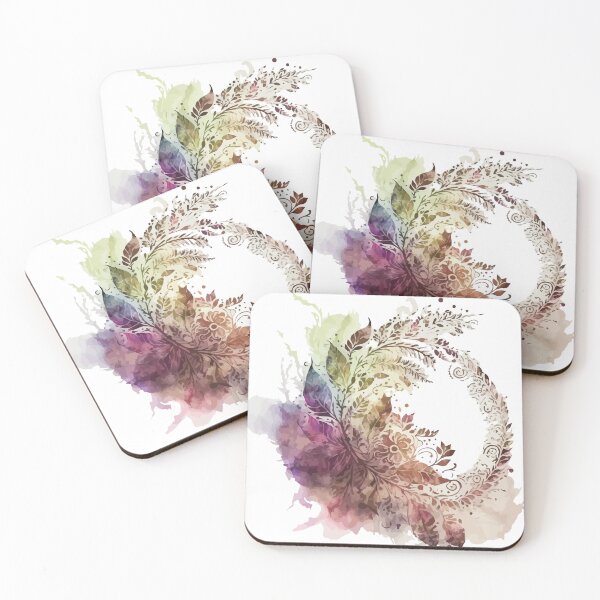Item preview, A Delicate Feather Bohemian Watercolor Circle - Boho Chic Patterns designed and sold by GVRDesign.