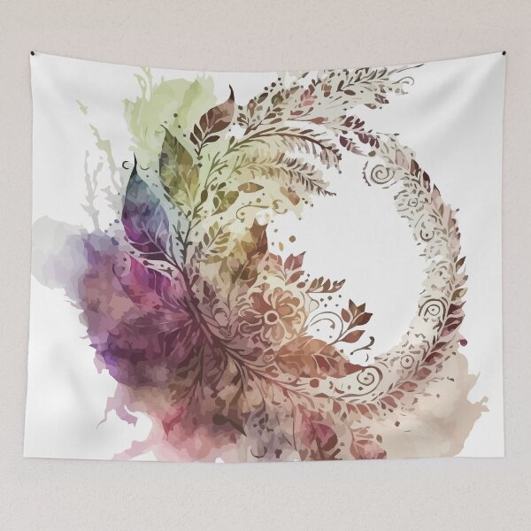 Item preview, A Delicate Feather Bohemian Watercolor Circle - Boho Chic Patterns designed and sold by GVRDesign.