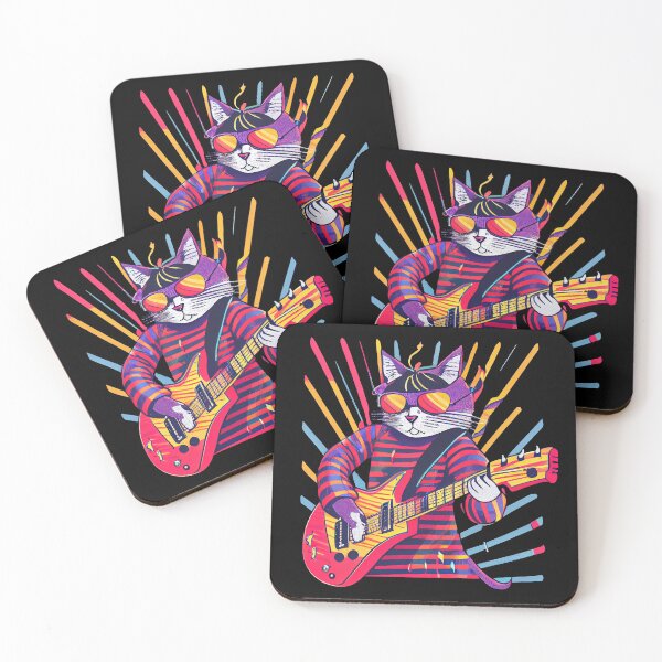 Artikelvorschau, Cat playing electric guitar entworfen und verkauft von WildPortrait.