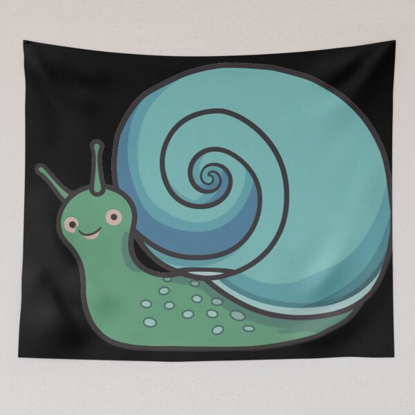 Item preview, Snail 7 in Cool Blue and green Colors Swirly Spiral Smiley Slider designed and sold by Vicki Noble Art.