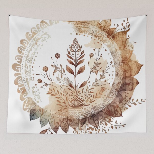 Item preview, A Leaf Inspired Bohemian Watercolor Circle - Boho Chic Patterns designed and sold by GVRDesign.