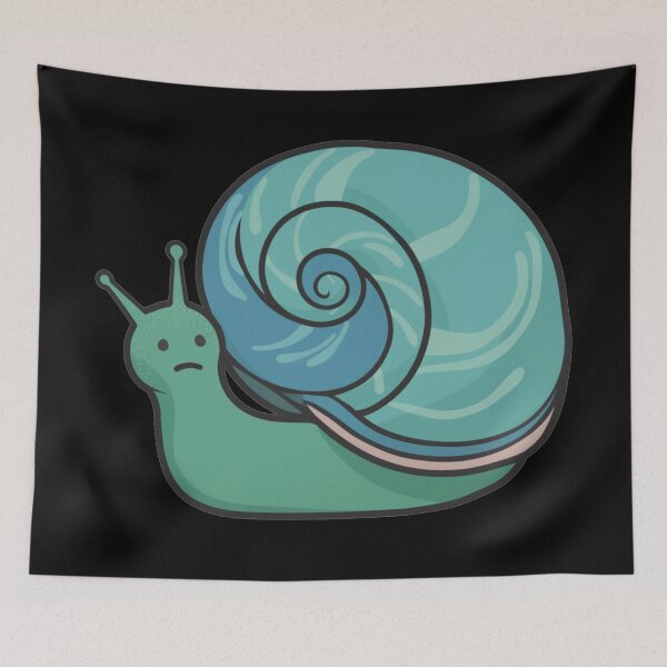Item preview, Sad Snail 8 in Cool Blue and green Colors Swirly Spiral Sorrowful Slider designed and sold by Vicki Noble Art.