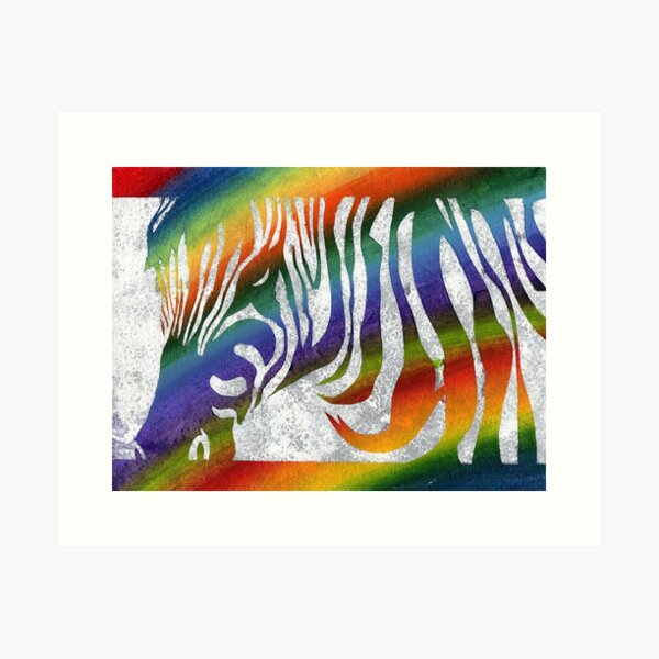 Rainbow Zebra - Art Prints