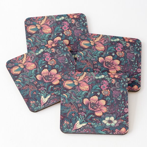 Item preview, Dark Radiance Hand-Painted Style Digital Floral Print designed and sold by ClericDesign.