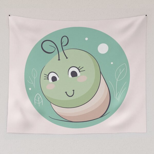 Item preview, Super Cute Snail 9 in Cool green and peach Colors Swirly Spiral Sweet Slider designed and sold by Vicki Noble Art.