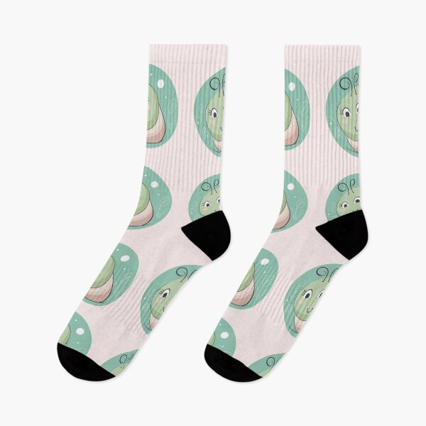 Item preview, Super Cute Snail 9 in Cool green and peach Colors Swirly Spiral Sweet Slider designed and sold by Vicki Noble Art.