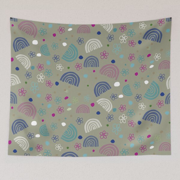 Item preview, Rainbows and flowers in green designed and sold by paulabidiman.