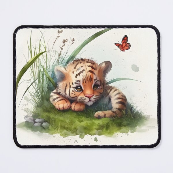 Artikelvorschau, Liebenswerter niedlicher Aquarell-Tiger-Druck entworfen und verkauft von OOSDesigns.