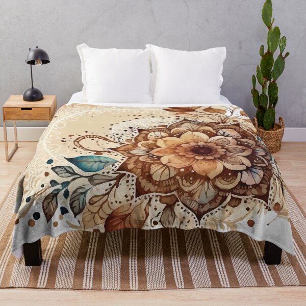 Item preview, A Bold Sienna Flower Bohemian Watercolor - Boho Chic Patterns designed and sold by GVRDesign.