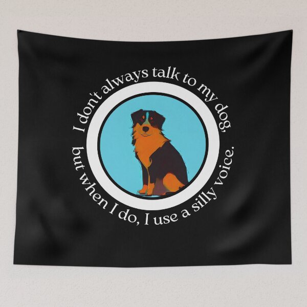 Item preview, Silly Voice Dog Talk - Australian Shepherd Gift for Dog Owners and Pet Lovers - Ai Generated Image designed and sold by Mechanical-Artt.