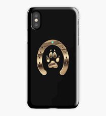 Horse shoe and canine paw print iPhone Case