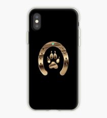 Horse shoe and canine paw print iPhone Case