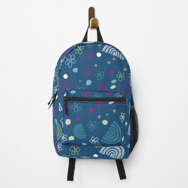 Item preview, Rainbows and flowers in navy designed and sold by paulabidiman.